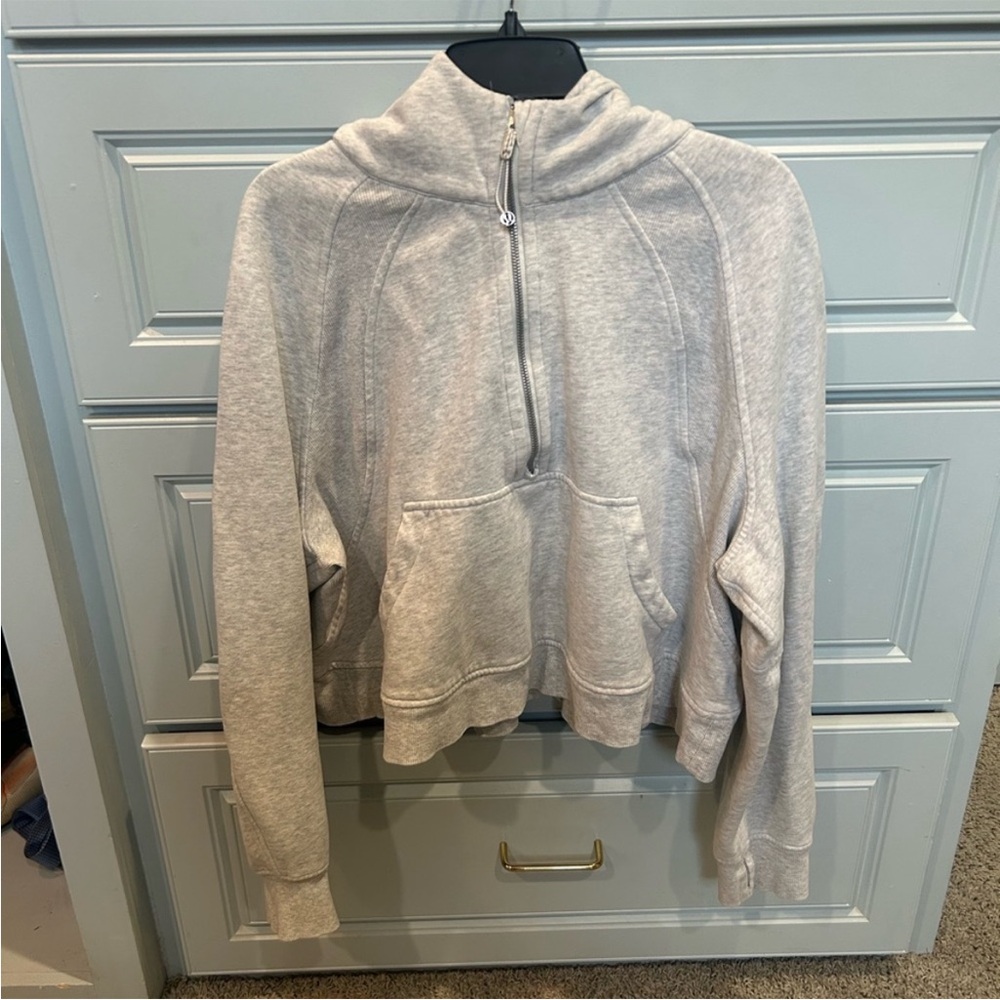 SOLD - Lululemon Athletica Scuba Heather Gray 3/4 Half Zip